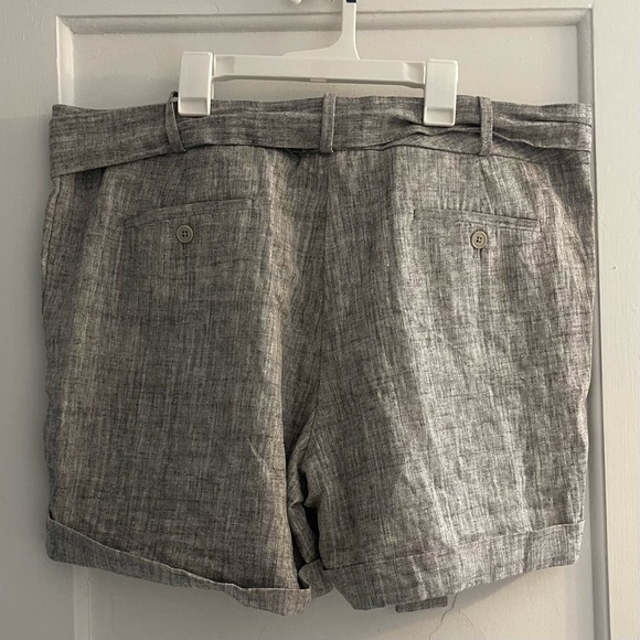 Talbots Shorts Womens 16 Gray Linen/Cotton With Belt NWT - Picture 3 of 5